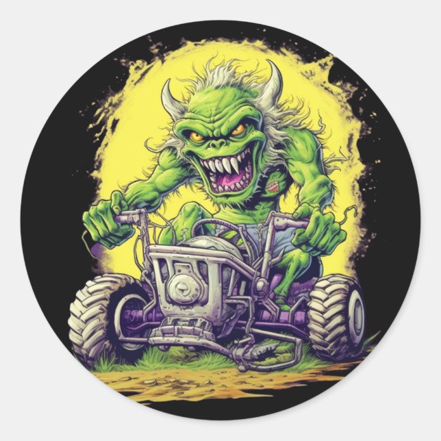 MOTOR MONSTER Round Sticker (Front)
