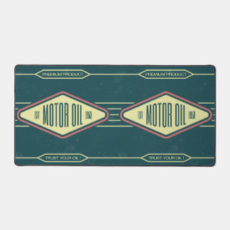Motor Oil Retro Label Designer Desk Mat