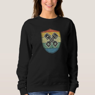 Motor Piston Emblem Vintage Used Look For Proud Me Sweatshirt