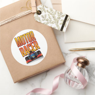 Motor racer car sticker