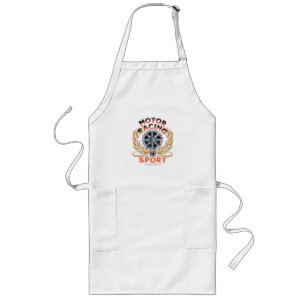 Motor Racing is My Sport, Retro Wheel Eagle Long Apron