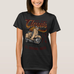 Motor Scooter Classic Moped Rider Birthday 1974 T-Shirt