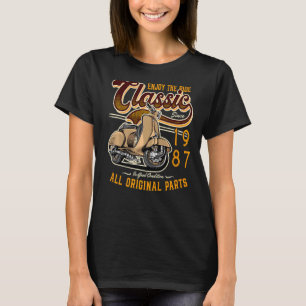 Motor Scooter Classic Moped Rider Birthday 1987 T-Shirt