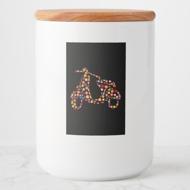 Motor Scooter Flower Pattern Food Label (Front)