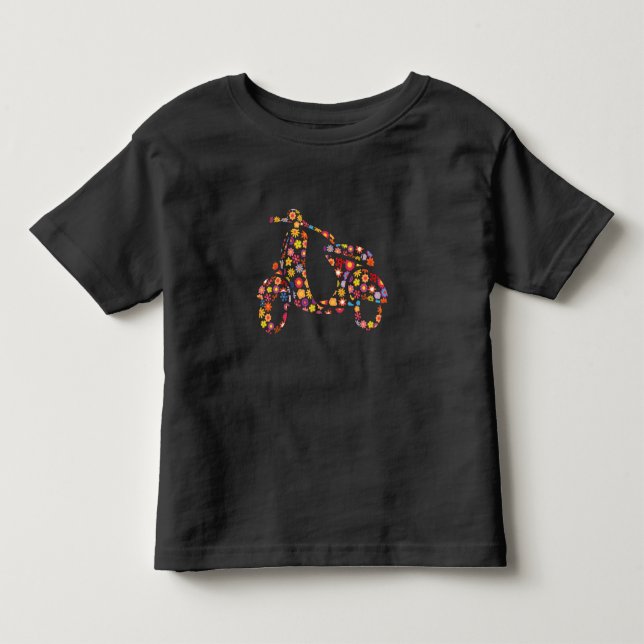 Motor Scooter Flower Pattern Toddler T-Shirt (Front)