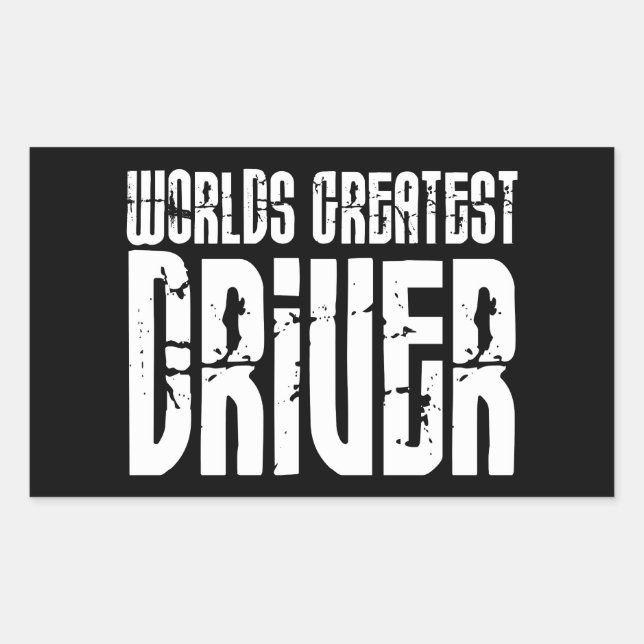 Motor Sports Racing Drivers Worlds Greatest Driver Rectangular Sticker (Front)