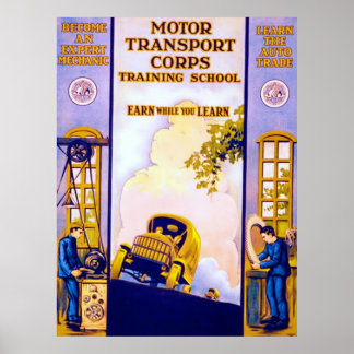 Motor Transport Corps ~ Vintage World War 1. Poster