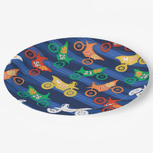 Motorama Dirt Bikes Paper Plate