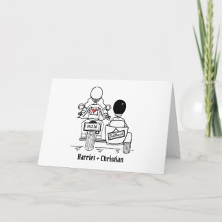 Motorbike and Sidecar Wedding Card