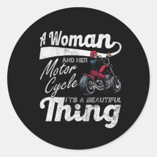 Motorbike Biker Chopper Classic Round Sticker