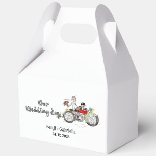 Motorbike Bride and Groom Wedding Favour Box