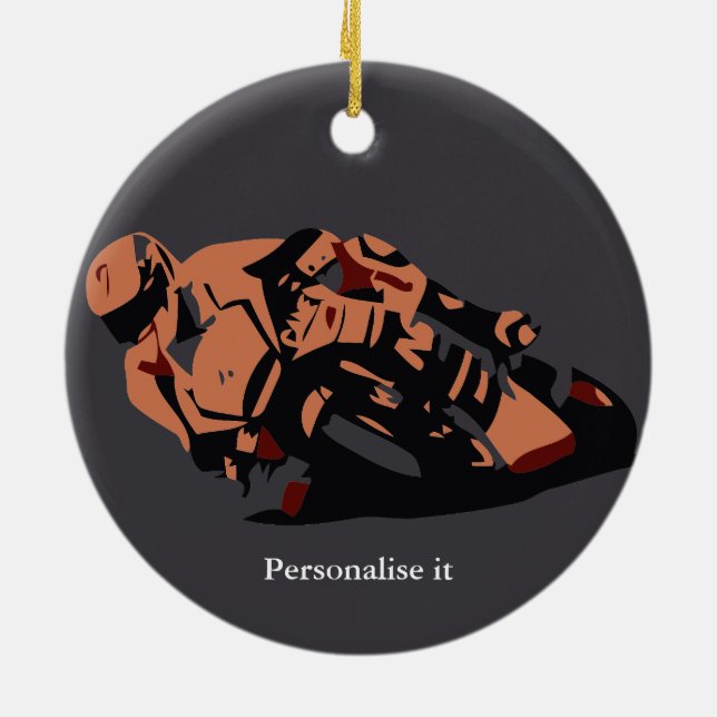 Motorbike Ceramic Tree Decoration (Back)