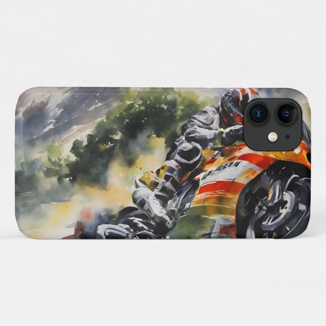 Motorbike cornering up a mountainside Case-Mate iPhone case (Back (Horizontal))