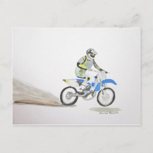 Motorbike driver postcard