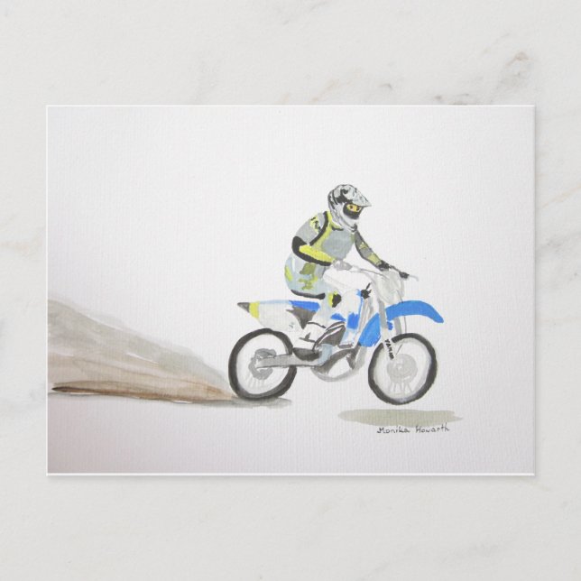 Motorbike driver postcard (Front)