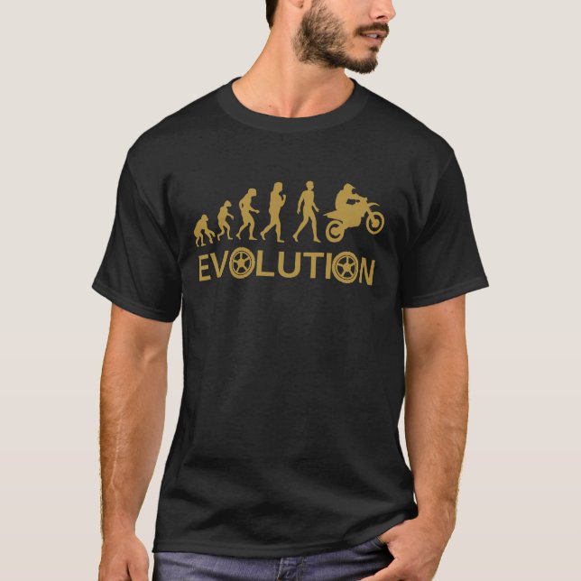 Motorbike Evolution Cool Motorcyclist design T-Shirt (Front)