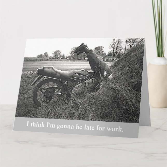MOTORBIKE (FUNNY/FAKE) accident/customisable text Card (Front)