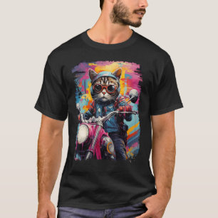 Motorbike Gear Cat on Motorcycle T-Shirt