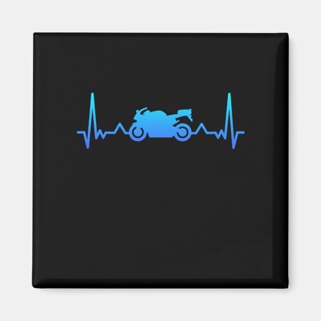 Motorbike Heartbeat Biking Gift for Biker Dad Mom Magnet (Front)