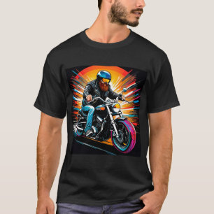 Motorbike Illustration with Rider T-Shirt