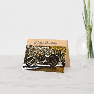 Motorbike in Ancient Valbonne France Birthday Card