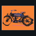 Motorbike in transit poster<br><div class="desc">Boxy shapes still seem to move forward in this abstract view of a vintage motorcycle</div>