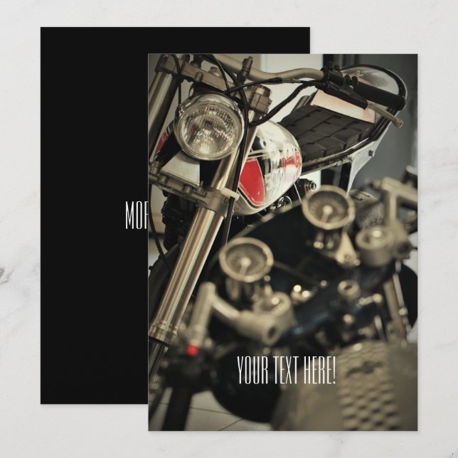 Motorbike Motorcycle Biker All Purpose Invitation (Front/Back)