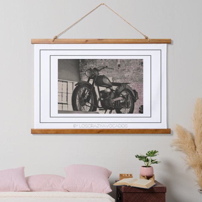 Motorbike Motorcycle Biker Rider Motorbike Hanging Tapestry (Bedroom)