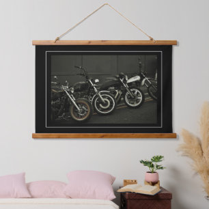 Motorbike Motorcycle Biker Rider Motorbikes Hanging Tapestry