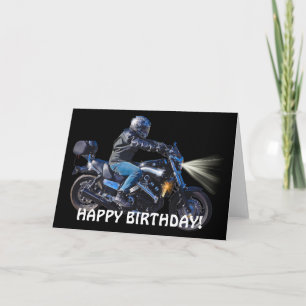 Motorbike Night Biker Birthday Card