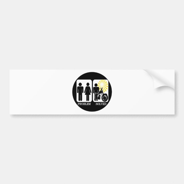 Motorbike Problem Solved Bumper Sticker (Front)