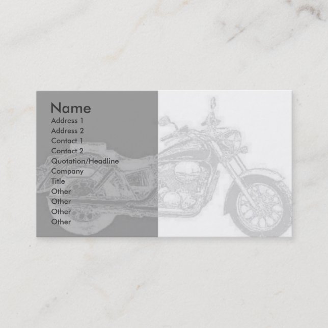 Motorbike Profile Card (Front)
