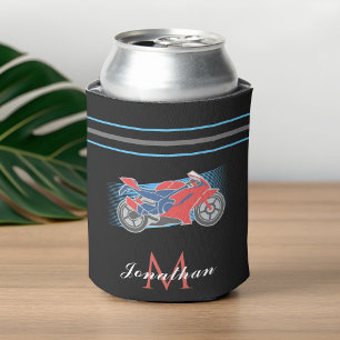 Motorbike Racing Motorcycle Initial & Name Sports  Can Cooler