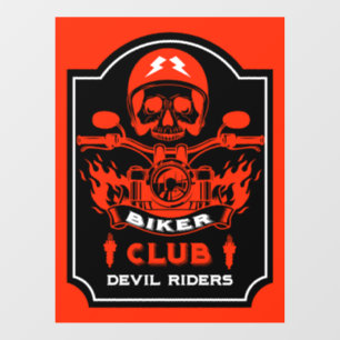 Motorbike Riders Club Window Cling