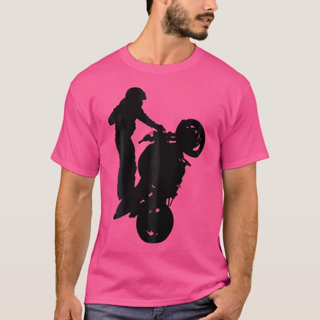 Motorbike Shirt Motorcycle Wheelie Biker (Front)