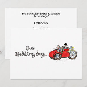 Motorbike & Sidecar Wedding Invitation