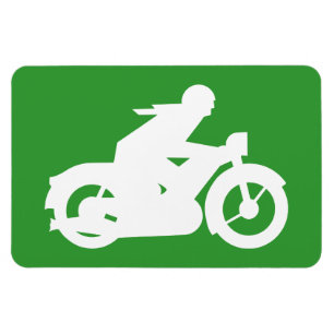 Motorbiker Silhouette Sign Magnet