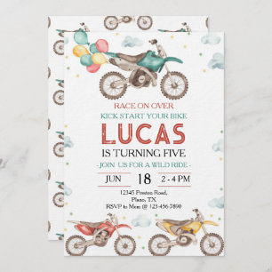 Motorbikes Dirt Bike Birthday Invitation
