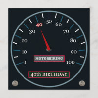 Motorbiking 40th Birthday Invitation