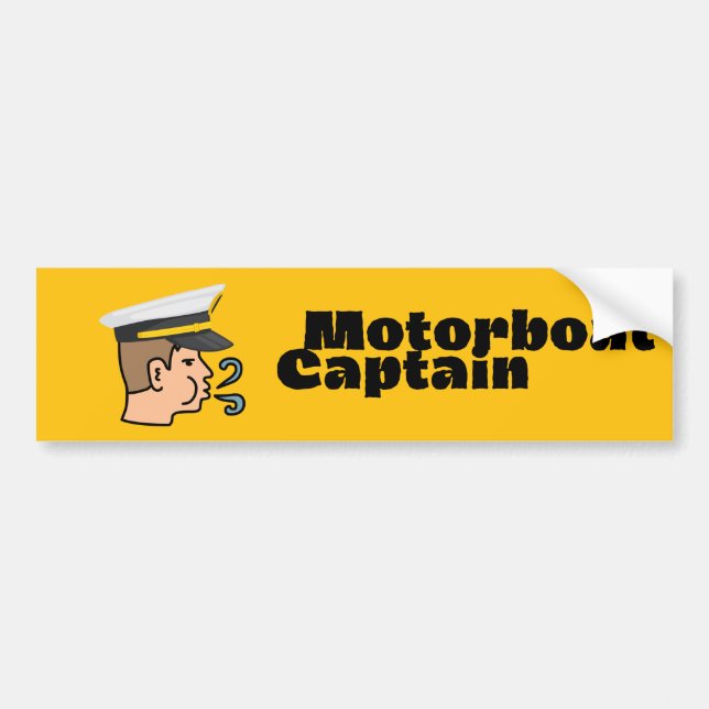 Motorboat Captain Bumper Sticker (Front)