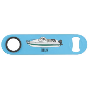 Motorboat cartoon illustration