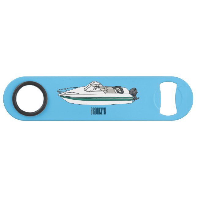 Motorboat cartoon illustration  (Front (Horizontal))