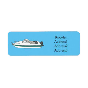 Motorboat cartoon illustration