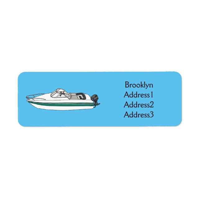 Motorboat cartoon illustration (Front)