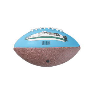 Motorboat cartoon illustration american football
