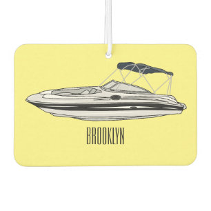 Motorboat cartoon illustration car air freshener