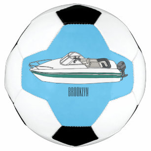 Motorboat cartoon illustration football
