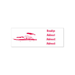 Motorboat cartoon illustration self-inking stamp