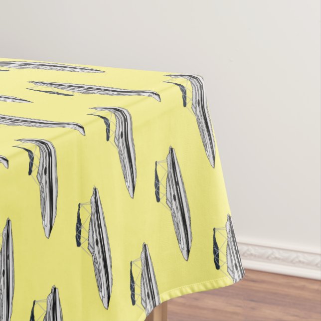 Motorboat cartoon illustration tablecloth (In Situ)