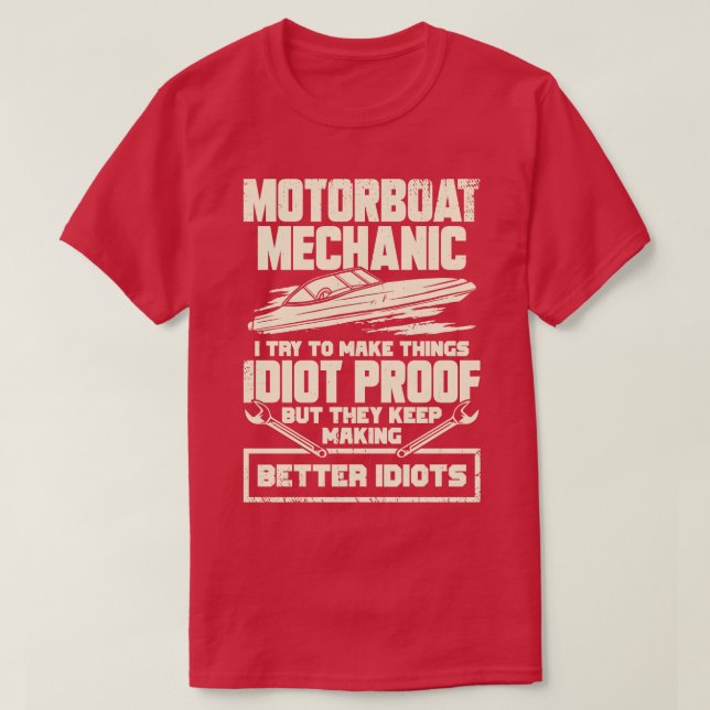 Motorboat Mechanic Marine Boat Technician Gift T-Shirt (Design Front)